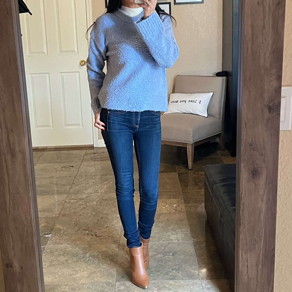 NWT Nordstrom Rack ABOUND Boucle Knit Dolman Sweater In Blue Forever Sz …